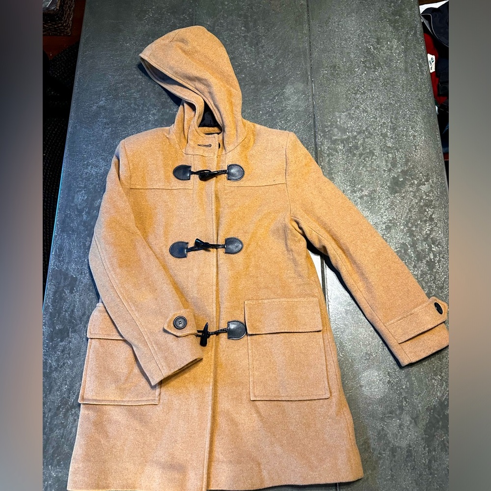 Camel Wool Duffle Coat EUC sz 6 fall warm jacket